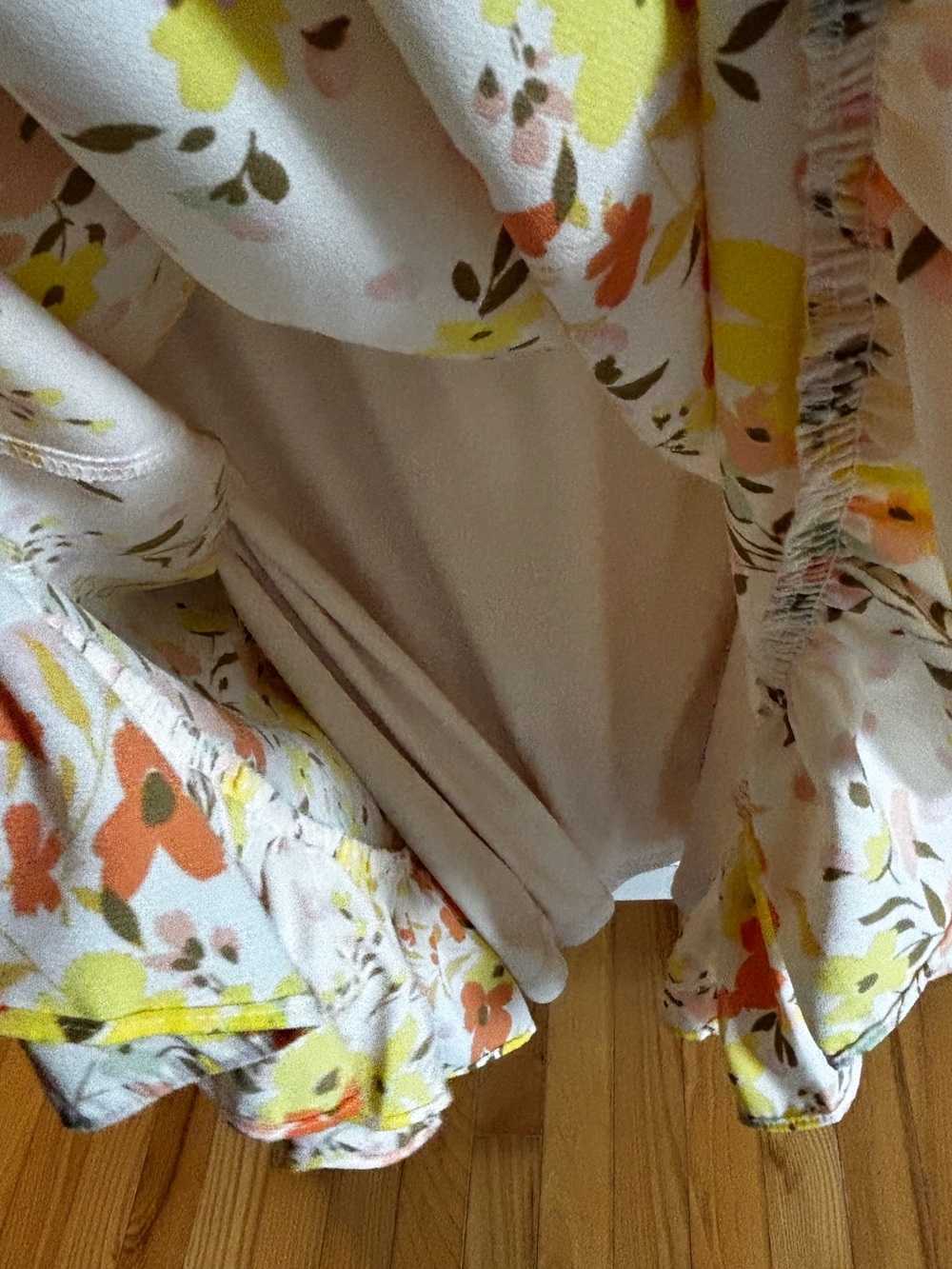 LC Lauren Conrad Cream Floral Dress with Yellow and Orange Blooms - Picture 4 of 5